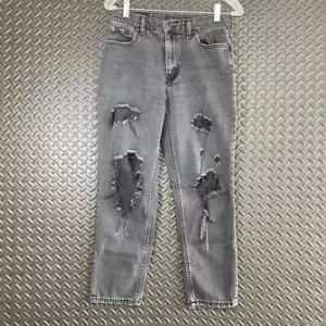 Aeropostale Black Faded Denim Mom Jean Distressed Casual Wear Women's Size 4 - Picture 1 of 8