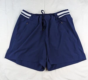 Brisas Size XL Zipped Pockets Elastic Waistband Blue Active Wear Pull Up Shorts - Picture 1 of 4