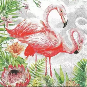 PAPER NAPKINS/SERVIETTES P20 PINK FLAMINGO MADE IN EUROPE - Picture 1 of 3