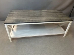 Natalee 48" Distressed Farmhouse Coffee Table in Gray/White Wash - Picture 1 of 3