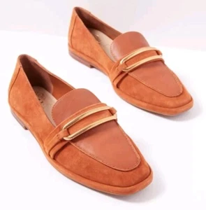 Vince Camuto Suede Women’s Henchila Warm Caramel Loafer Flats Size 9.5M4 Runs LG - Picture 1 of 12