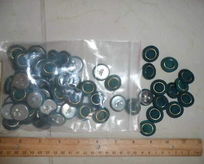 New Lot 55 Pieces Green Fabric w/ Golden Ring Shank Buttons 7/8" Dress Uniform  - Image 1 of 4