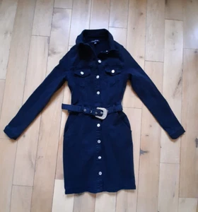 Black Denim Belted Dress Size 8L (Tall) - Picture 1 of 7