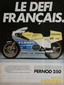 PUBLICITÉ DE PRESSE 1981 MOTO PERNOD 250 LE DÉFI FRANÇAIS - THIERRY ESPIÉ - Imagen 1 de 1