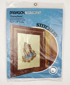Paragon Needlecraft Praying Hands Kit #0767 Vintage 1978 Religious New - Picture 1 of 3