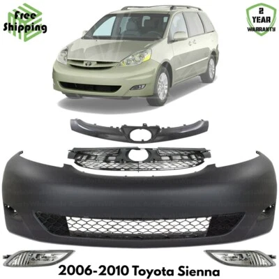 Front Bumper Cover Fascia & Grille Assembly Kit 2006-2010 Toyota Sienna Foto 1 de 4