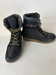 Coolway Botines Altos de Cuero Negro y Cuadros con Cordones EE. UU. 9 UE 40 - Imagen 1 de 8