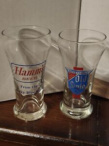 Hamm's Beer And Old Style Beer Glasses