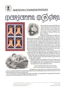 #349 25c Marianne Moore #2449 USPS Commemorative Stamp Panel - Picture 1 of 1