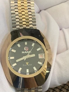 Vintage Rado Balboa V Automatic Water-Sealed Cut Glass Golden Back Seal - Picture 1 of 12
