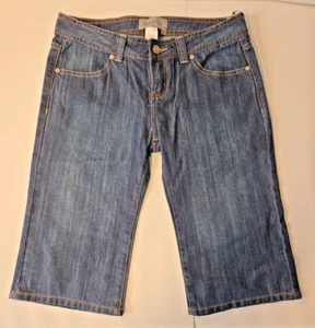 Tex by Max Azria Low Rise Blue Denim Shorts Capri NWT Size 29 - Picture 1 of 12