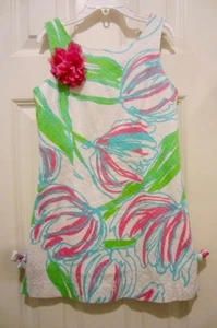 Lilly Pulitzer Girl's sleeveless Spider Flower Dress Pink, blue & Green Size 8 - Picture 1 of 4