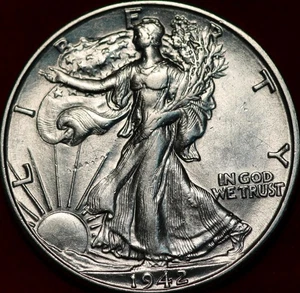 Uncirculated 1942-D Denver Mint Silver Walking Liberty Half - Picture 1 of 2