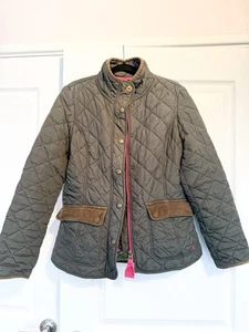 Tom Joule Country UK Khaki Green Quilted Jacket Coat W/ Corduroy Pockets Size 10 - Picture 1 of 9