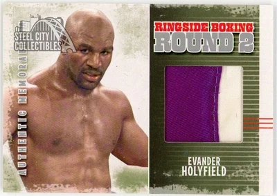 Evander Holyfield 2011 ITG Ringside Boxing Silver Trunks Card AM-35 Purple&White - Image 1 of 2