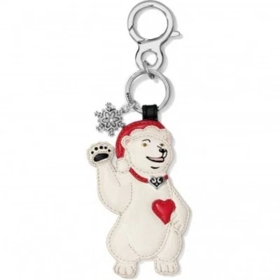 Новый с Ярлыками Brighton полярный медведь кожи Серебряный брелок Дамская сумка подвеска $50 - Изображение 1 из 4