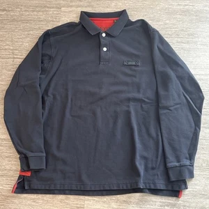 Orvis Classic Rugby Collared Long Sleeve Shirt Blue Men's Xl 100% Cottom - Picture 1 of 8