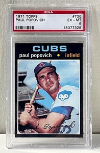 1971 Topps #726 Paul Popovich PSA 6 NM-MT Chicago Cubs-(bin5112W) - Bild 1 von 2
