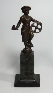 Statua in bronzo Franz Iffland allegoria del progresso industriale fabbro - Foto 1 di 7