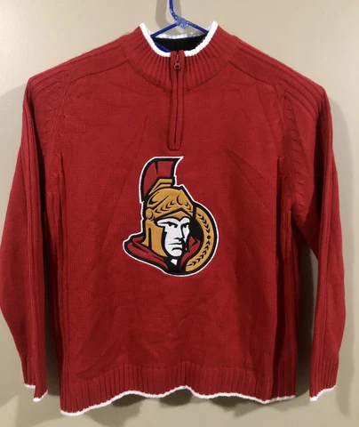 Men’s XL Ottawa Senators NHL Hockey 1/4 Zip Knit Sweater Cover