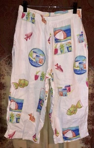 100% Linen Hot Cotton Marc Ware Pants Sz M  *BUNDLE & SAVE* $1 SHIPS MORE - Picture 1 of 5