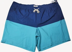 Trinity Coast Mens Blue/Turquoise Two-Tone Drawstring Swim Shorts 4XB NWT - Picture 1 of 15