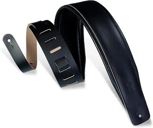 Levy's DM1PD-BLK 3" Leather Guitar Strap w/ Padding and Garment Leather Backing - Picture 1 of 6