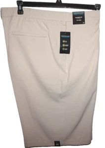 Roundtree Yorke Performance Shorts TALL 46 W Stone Elastic Waist Flat Front NWT - Picture 1 of 4