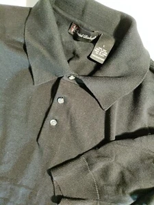 Men's Daniel Bishop Black Silk Cotton Tight Knit Pullover Sweater L NWOT - Picture 1 of 2