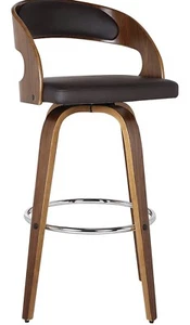 Arlen Shelley Barhocker braun Leder und Holz - Bild 1 von 5