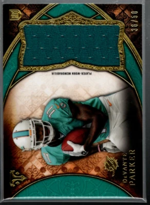2015 Triple Threads Rookie Jumbo Relics Emerald TTRJRDP DeVante Parker Jerse /50 - Image 1 of 2