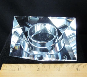 Oleg Cassini Crystal Star Votive Candle Holder #116641 Original Box 4" x 4" - Picture 1 of 8