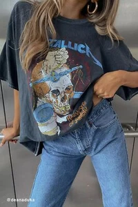 Urban Outfitters Metallica Oversized Authentic Tour T-Shirt Size S/M - Picture 1 of 8