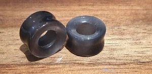 Pair Smokey Quartz Stone Ear Plugs Flesh Tunnel Tunnels Stretcher Taper 6-16mm - Picture 1 of 3