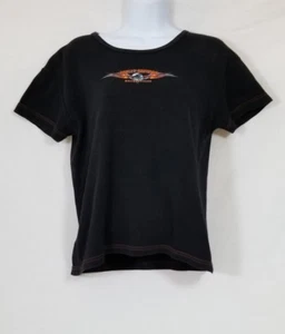 Harley Davidson Motorcycle Black Women's Shirt Size Large - Picture 1 of 5
