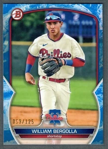 Bowman William Bergolla 2023 patrón azul #/125 Phillies SP - Imagen 1 de 2