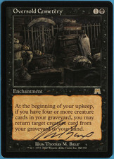 Oversold Cemetery Onslaught NM Black Rare Artist Signed CARD (s41970) ABUGames