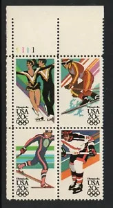 ALLY'S STAMPS US Plate Block Scott #2067-70 20c Winter Olympics [4] MNH [STK] - Picture 1 of 1