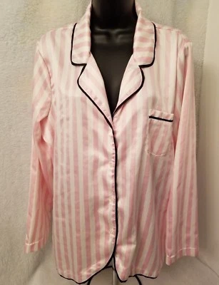 Camisa para dormir Jaclyn Smith para mujer talla XL X grande rosa blanco negro a rayas Foto 1 de 3