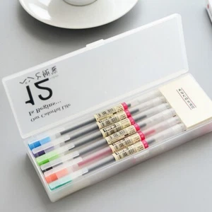 Lote de 12 bolígrafos de gel estilo MUJI 0,5 mm color tinta pluma suministros escolares oficina 12 colores - Imagen 1 de 5