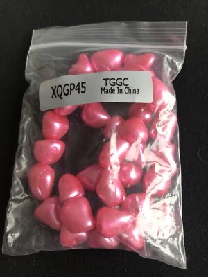 HOT PINK COATED SHELL MEDIUM NUGGETS  12X9-14X10MM Jewellery Maker - Image 1 of 2