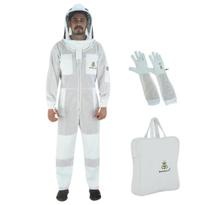 Bee Suit Beekeeper Ventilated Mesh Beekeeping fencing veil Gloves bee keeper XL - Picture 1 of 7