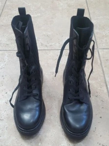 Sam Edelman Womens Lydell lace-up Lug sole Black Combat Boots Size 8.5  - Picture 1 of 5