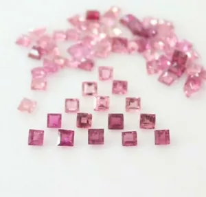 Natural Pink Tourmaline 2mm to 6mm Square Faceted Loose gemstone AA Quality - Picture 1 of 12