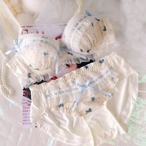 New Japanese Cute Bra Set Bow Panties Brief Underpant Lolita Students Underwear - Picture 1 of 6