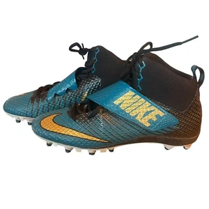 NIKE Men's Football Cleats Size 13 Gold, Black, And Blue Strike Sports Lace Up - Picture 1 of 10