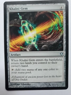 MTG Magic The Gathering Card Khalni Gem Artifact Zendikar  - Image 1 of 2