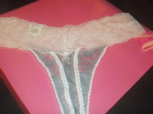 Sexy Gray/White Lace Thong Size 1X New/Tags  from Belk's  Reg. Pr. $12 - Picture 1 of 2