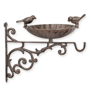 Vogeltränke zum Aufhängen Willkommensschild braun Gusseisen H 31,5 cm Romantisch - Bild 1 von 1