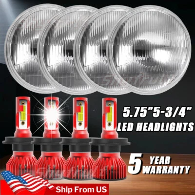 Faróis de LED 4x 5,75" polegadas HI/LO branco para Pontiac GTO Firebird 1964-1972 - Imagem 1 de 4